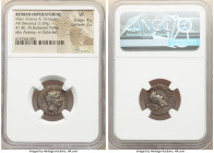 Marc Antony and Octavian, as Imperators and Triumvirs (43-33 BC). AR denarius (17mm, 3.59 gm, 10h). NGC VF 4/5 - 2/5. Ephesus, 41 BC. M•ANT•IMP•AVG•II...