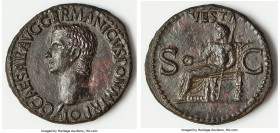Gaius (Caligula) (AD 37-41). AE as (30mm, 11.14 gm, 7h). Choice VF, tooled. Rome, 37-38 AD. C CAESAR AVG GERMANICVS PON M TR POT, bare head of Caligul...