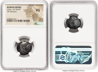 Galba (AD 68-69). AR denarius (18mm, 6h). NGC VG. Rome. SER GALBA-AVG, laureate head of Galba right / DIVA-AVGVSTA, Livia standing facing, head left, ...
