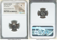 Titus, as Augustus (AD 79-81). AR denarius (18mm, 4h). NGC Fine, scratches. Rome, 1 January-30 June AD 80. IMP TITVS CAES VESPASIAN AVG P M, laureate ...