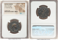 Titus, as Augustus (AD 79-81). AE as (27mm, 10.94 gm, 7h). NGC VF 5/5 - 4/5. Rome, AD 80-81. IMP T CAES VESP AVG P M TR P COS VIII, laureate head of T...