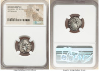 Domitian, as Augustus (AD 81-96). AR denarius (18mm, 6h). NGC VF. Rome, 14 September-31 December AD 91. IMP CAES DOMIT AVG-GERM P M TR P XI, laureate ...