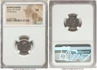 Nerva (AD 96-98). AR denarius (16mm, 7h). NGC VF. Rome, AD 97. IMP NERVA CAES AVG-P M TR P II COS III P P, laureate head of Nerva right / LIBERTAS-PVB...