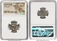 Sabina (AD 128-136/7). AR denarius (19mm, 5h). NGC Choice Fine. Rome, AD 128. SABINA AVGVSTA HADRIANI AVG P P, draped bust of Sabina right, wearing st...