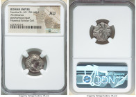 Diva Faustina Senior (AD 138-140/1). AR denarius (17mm, 6h). NGC AU. Rome, AD 141-161. DIVA-FAVSTINA, draped bust of Diva Faustina Senior right, seen ...