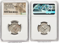 Philip I (AD 244-249). AR antoninianus (25mm, 3.24 gm, 2h). NGC AU 4/5 - 3/5. Rome, 5th officina, AD 248. IMP PHILIPPVS AVG, radiate, draped and cuira...