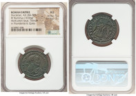 Diocletian (AD 284-305). BI follis or nummus (27mm, 10.66 gm, 7h). NGC AU 5/5 - 3/5. Ticinum, AD 305. DN DIOCLETIANO FELICISSIMO SEN AVG, laureate bus...
