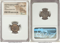 Valens, Eastern Roman Empire (AD 364-378). AR siliqua (18mm, 5h). NGC Choice XF, scratches. Trier, ca. AD 367-378. D N VALEN-S P F AVG, pearl-diademed...