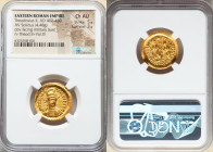 Theodosius II, Eastern Roman Empire (AD 402-450). AV solidus (21mm, 4.48 gm, 5h). NGC Choice AU 5/5 - 3/5. Constantinople, January-October AD 425. D N...