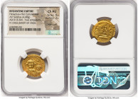 Heraclius (AD 610-641), with Heraclius Constantine. AV solidus (21mm, 4.48 gm, 6h). NGC Choice AU 4/5 - 3/5, edge scuffs. Constantinople, 5th officina...