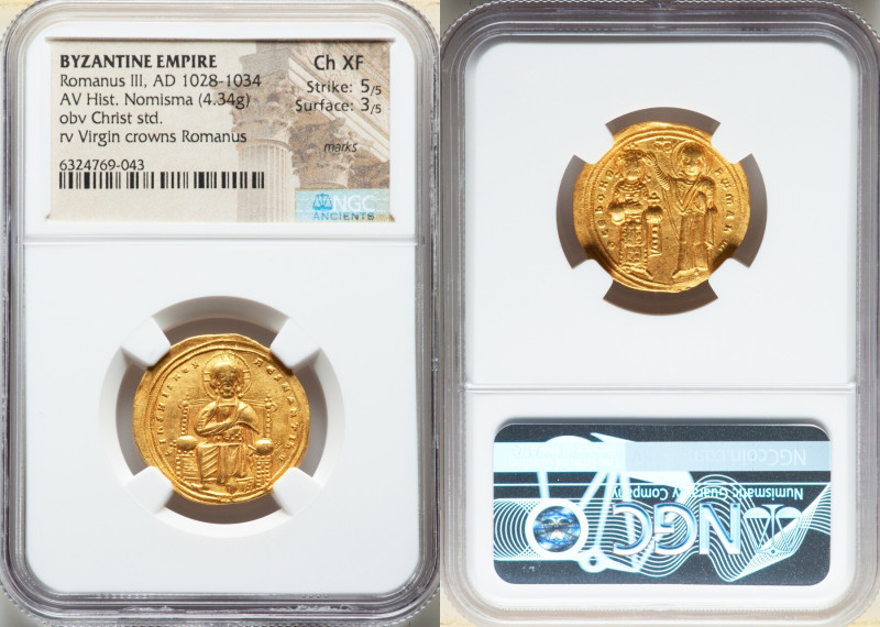 Romanus III Argyrus (AD 1028-1034). AV histamenon nomisma (24mm, 4.34 gm, 6h). N...
