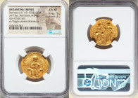 Romanus III Argyrus (AD 1028-1034). AV histamenon nomisma (24mm, 4.34 gm, 6h). NGC Choice XF 5/5 - 3/5, marks. Constantinople. +IhS XIS RЄX-RЄϚNANTInm...