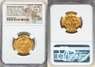 Romanus III Argyrus (AD 1028-1034). AV histamenon nomisma (24mm, 4.36 gm, 6h). NGC Choice VF 5/5 - 2/5, damage, scuffs. Constantinople. +IhS XIS RЄX-R...