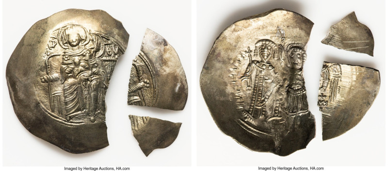 Isaac II Angelus (AD 1185-1195). EL aspron trachy (29mm, 4.08 gm, 6h). Choice XF...