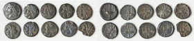ANCIENT LOTS. Greek. Sicily. Syracuse. Hieron II (ca. 275-215 BC). Lot of ten (10) AE litra. VG-Choice Fine. Includes: Ten AE litrae, head of Poseidon...