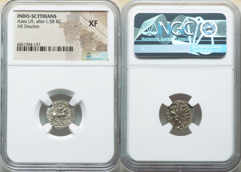 ANCIENT LOTS. Oriental. Indo-Scythians. Azes I/II (after ca. 58 BC). Lot of five...