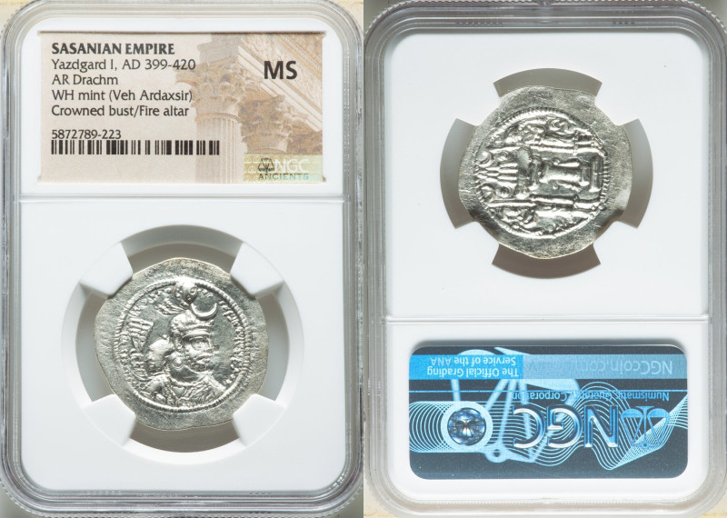 ANCIENT LOTS. Oriental. Sasanian Kingdom. Yazdgard (Yazdgird) I (AD 399-420). Lo...