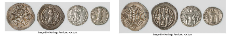 ANCIENT LOTS. Oriental. Sasanian Kingdom. Lot of four (4) AR drachms. VF-Choice ...