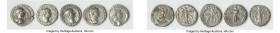 ANCIENT LOTS. Roman Imperial. Trajan (AD 98-117). Lot of five (5) AR denarii. Choice Fine-Choice VF. Includes: Five AR denarii of Trajan, various type...