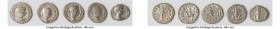 ANCIENT LOTS. Roman Imperial. Lot of five (5) AR denarii. Fine-VF. Includes: Five Roman Imperial AR denarii, various emperors and types. Total of five...