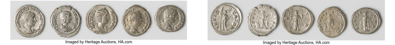 ANCIENT LOTS. Roman Imperial. Lot of five (5) AR denarii. Choice Fine-VF. Includ...