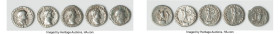 ANCIENT LOTS. Roman Imperial. Lot of five (5) AR denarii. Fine-Choice Fine. Includes: Five Roman Imperial AR denarii, various emperors and types. Tota...
