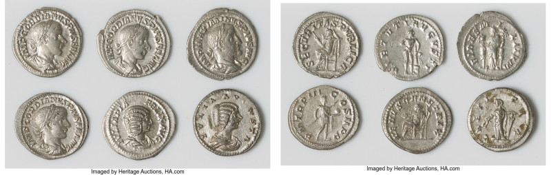 ANCIENT LOTS. Roman Imperial. Lot of six (6) AR denarii. VF-XF. Includes: Six Ro...