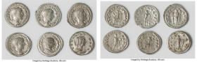 ANCIENT LOTS. Roman Imperial. Lot of six (6) AR denarii. VF-XF. Includes: Six Roman Imperial AR denarii, various rulers and types. Total of six (6) co...