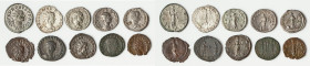 ANCIENT LOTS. Roman Imperial. Lot of ten (10) AR, BI, and AE issues. Choice Fine-Choice VF. Includes: Four AR, five BI, and one AE Roman Imperial issu...