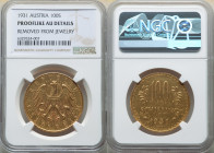 Republic gold Prooflike 100 Schilling 1931 AU Details (Removed From Jewelry) NGC, Vienna mint, KM2842. AGW 0.6807 oz. 

HID09801242017

© 2022 Heritag...