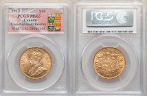 George V gold 10 Dollars 1913 MS63 PCGS, Ottawa mint, KM27. Canadian gold reserve. AGW 0.4838 oz. 

HID09801242017

© 2022 Heritage Auctions | All Rig...