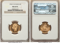 Danish Colony. Christian IX gold Prooflike 4 Daler (20 Francs) 1904-(h) MS64 PL NGC, Copenhagen mint, KM72. Fully lustrous Prooflike fields with frost...
