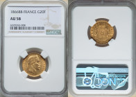 Napoleon III gold 20 Francs 1866-BB AU58 NGC, Strasbourg mint, KM801.2. Gad-1062. 

HID09801242017

© 2022 Heritage Auctions | All Rights Reserved