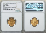 Abbasid. temp. Harun al-Rashid (AH 170-193 / AD 786-809) gold Dinar AH 184 (AD 800/801) UNC Details (Bent) NGC, Misr mint, A-218. 4.26gm. Citing Ja 'f...