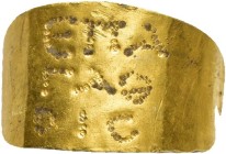 BYZANTINE. GOLD RING.(7rd-9th century).Gold.

Weight : 1.7 gr
Diameter : 13 mm