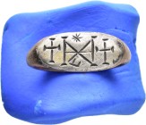 ANCIENT BYZANTINE SILVER RING.(7rd-9th century).Ar.

Weight : 6.8 gr
Diameter : 25 mm
