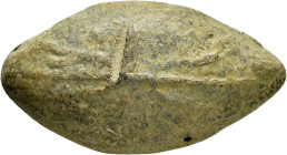 ANCIENT GREEK SLING BULLET.(4th–3rd centuries BC).Pb.

Weight : 26.2 gr
Diameter : 32 mm