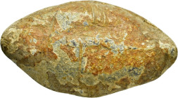 ANCIENT GREEK SLING BULLET.(4th–3rd centuries BC).Pb.

Weight : 40.3 gr
Diameter : 36 mm