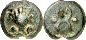 (280-269 a.C.). Anónima. Sextante. (Spink 551) (Craw. 14/5). Defecto de cospel. 45,37 g. MBC-.