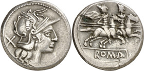 (después 211 a.C.). Anónima. Denario. (Bab. 2) (Craw. 53/2). 3,50 g. MBC.