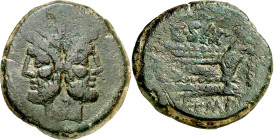 (169-157 a.C.). Gens Clovia. As. (Spink 698) (Craw. 173/1). 28,18 g. MBC/MBC-.