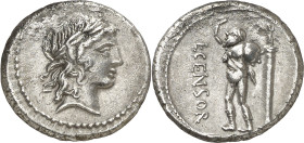 (hacia 82 a.C.). Gens Marcia. Denario. (Bab. 24) (Craw. 363/1d). Limpiada. 3,72 g. (MBC+).