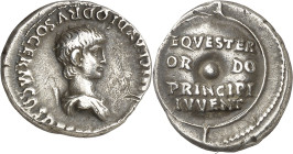 (51 d.C.). Nerón. Denario. (Spink 1918) (S. 97) (RIC. 79, de Claudio). Rayas en anverso. Rara. 3,58 g. (MBC+/EBC-).