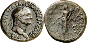 (71 d.C.). Vespasiano. Sestercio. (Spink 2330) (Co. 326) (RIC. 243). 25,80 g. MBC/BC+.