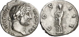 (126-127 d.C.). Adriano. Denario. (Spink 3478 var) (S. 392) (RIC. 846). 3,35 g. MBC+.