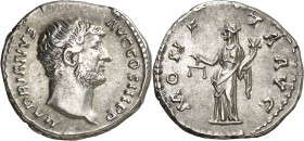 (136 d.C.). Adriano. Denario. (Spink 3507 var) (S. 963) (RIC. 2224). 3,40 g. EBC-.