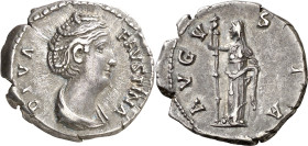 (después 147 d.C.). Faustina madre. Denario. (Spink 4584) (S. 104) (RIC. 362). 3,31 g. MBC+.