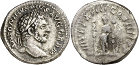 (215 d.C.). Caracalla. Denario. (Spink 6840) (S. 315) (RIC. 266). 3,64 g. MBC/MBC-.
