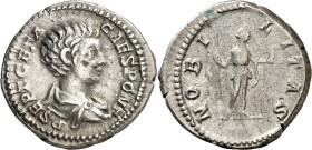 (199 d.C.). Geta. Denario. (Spink 7184) (S. 90) (RIC. 13a). 3,15 g. MBC+.
