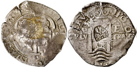 Bélgica. Flandes. Contramarca del Toisón colgando de un eslabón (De Mey 365) (Delmonte 324) (Vanhoudt 671), aplicada a partir de 1652, sobre 8 reales ...